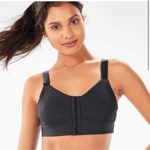 Fabletics Michaela Black Corset Front Hook-and-Eye Bra, S,Brand New Without Tags